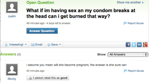 condom breaks get burned